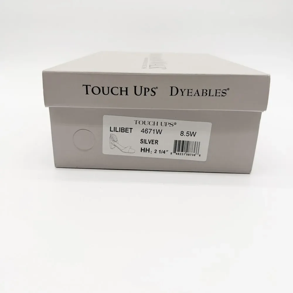 Touch Ups Lilibet Heeled Sandals Silver Ankle Strap Dress Heels 8.5 Wide NEW - Picture 13 of 13